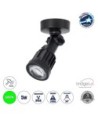 GLOBOSTAR® GARDENINI 61547 Φωτιστικό Σποτ LED 5W 550lm 38° DC 24V Αδιάβροχο IP68 Πράσινο Dimmable - Lumileds SMD Chip - Μαύρο - Μ7 x Π7 x Υ14.5cm - 3 Χρόνια Εγγύηση